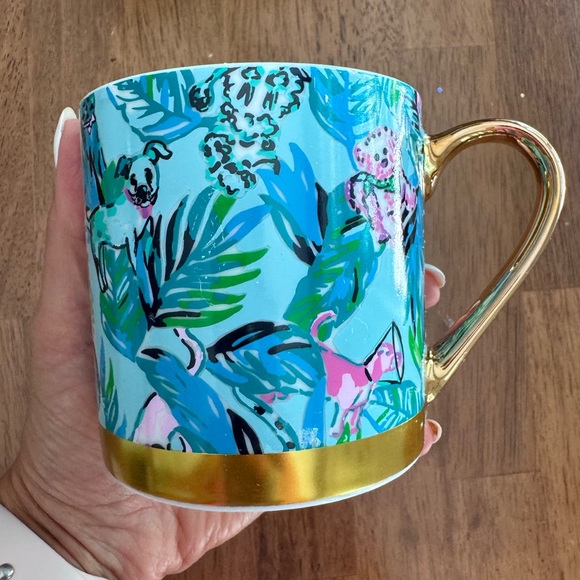 NWT Lilly Pulitzer Mug Seasalt Blue Barking Up The Palm - Picture 10 of 16